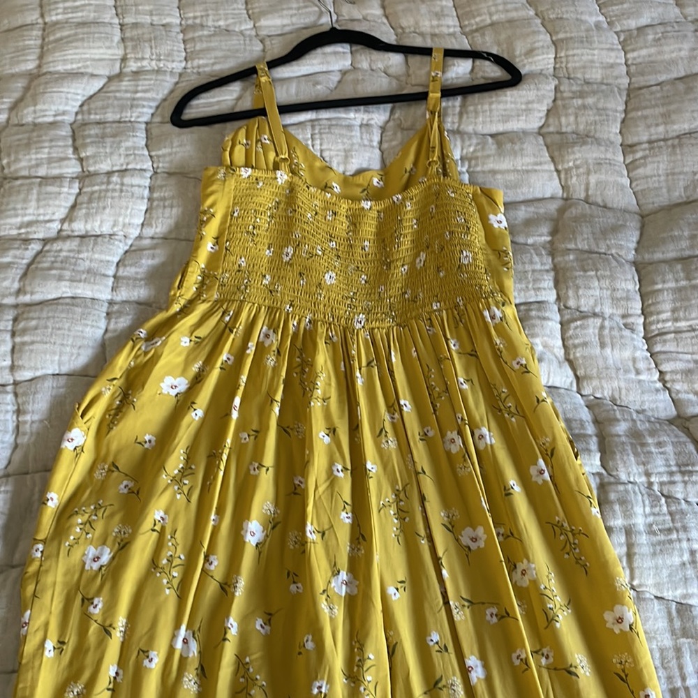 Yellow Floral Old Navy Jumpsuit size Large